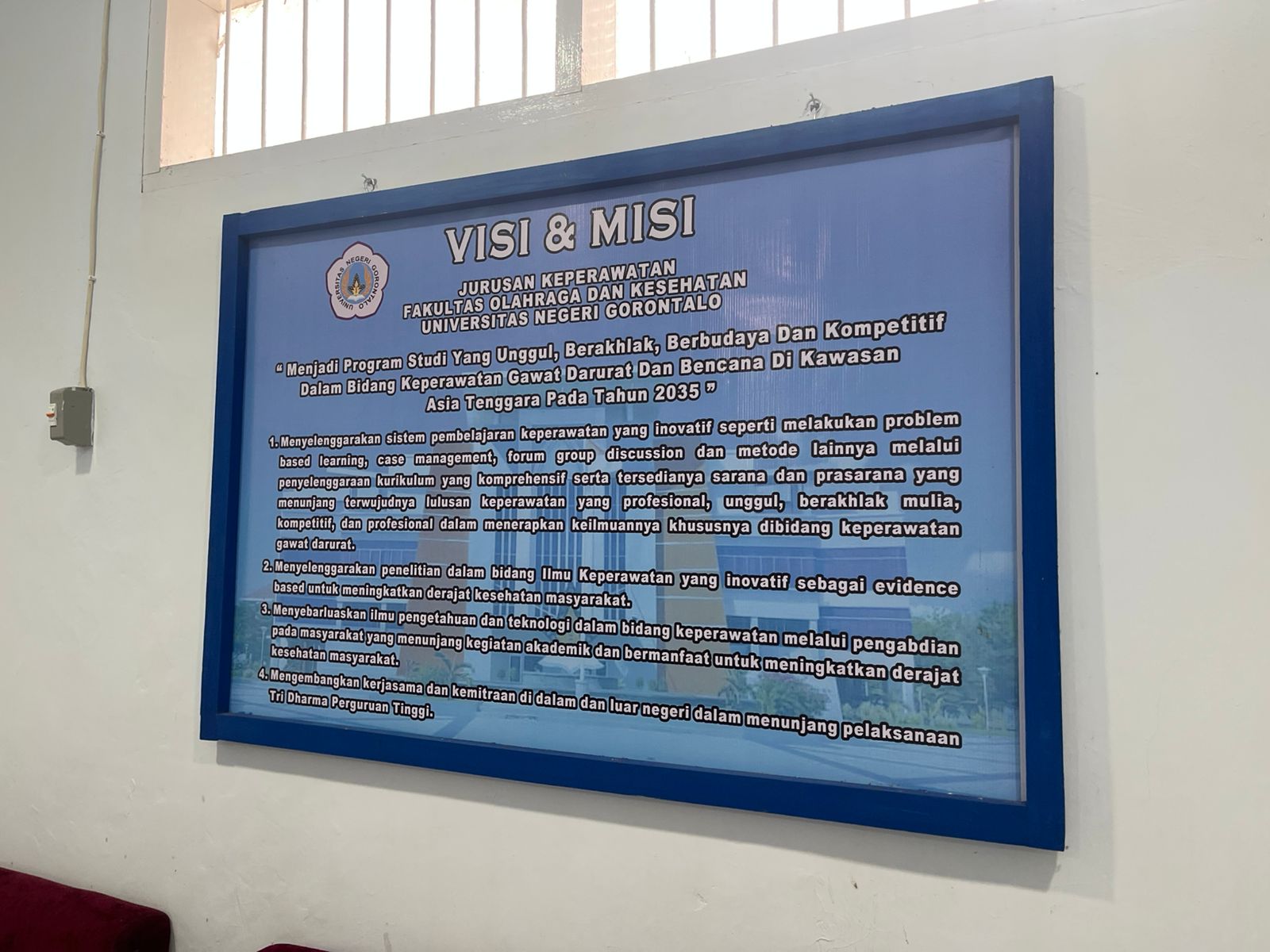 Papan Visi Misi Fakultas Keperawatan 